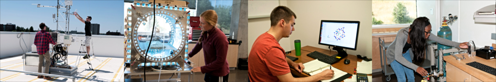 Collage of undergraduate students doing research work